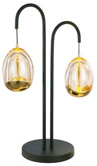 Tafellamp Golden Egg 2 lichts H 48 cm amber-zwart