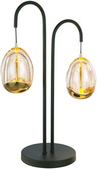 Tafellamp Golden Egg 2 lichts H 48 cm amber-zwart