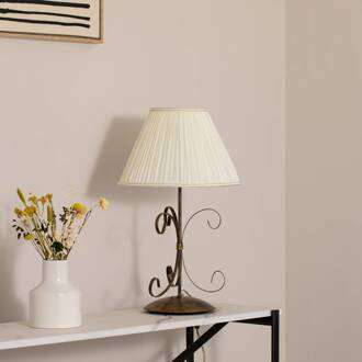 Tafellamp Grande Odino, 1-lamp, bronskleurig, textiel brons, crème