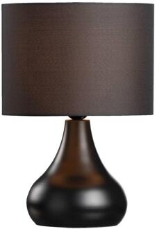 Tafellamp Gritt - Ø25 X 36 Cm - Stof/Metaal - Zwart