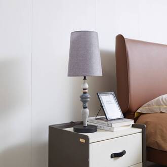 tafellamp Haldorin, grijs/zwart, textiel, 62 cm grijs, zwart