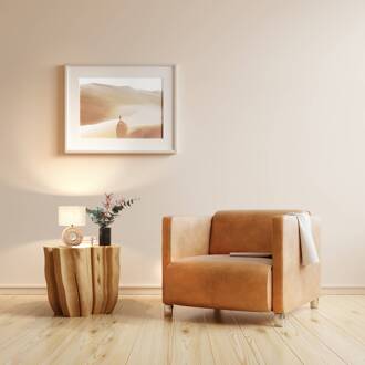 Tafellamp Hanke hoogte 31 cm kap zand donker hout, zand