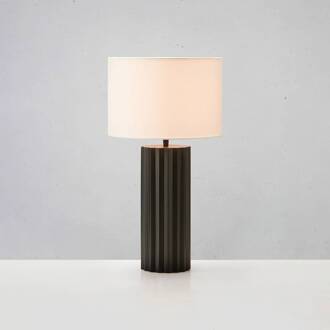 Tafellamp Hashira met stoffen kap, zwart zwart, wit