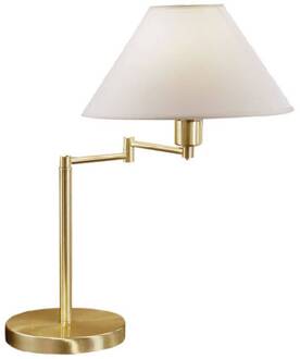 Tafellamp Hilton, gezwenkt, messing wit, messing