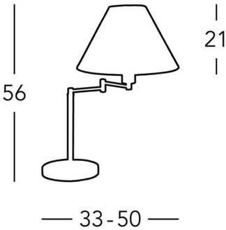 Tafellamp Hilton, zwenkbaar, nikkel wit, nikkel