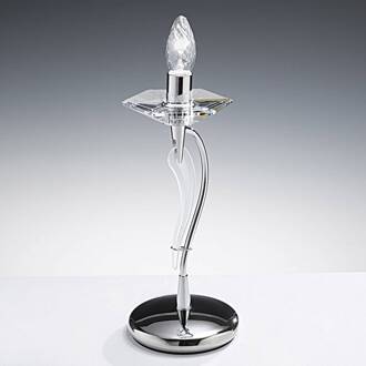 Tafellamp ICARO, 1-lichts met kristalglas, chroom glanzend chroom, helder