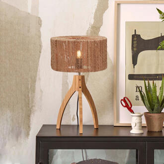 Tafellamp Iguazu - Jute|Bamboe - Ø30x41cm Bruin