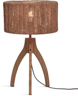 Tafellamp Iguazu - Jute|Bamboe - Ø30x41cm Bruin