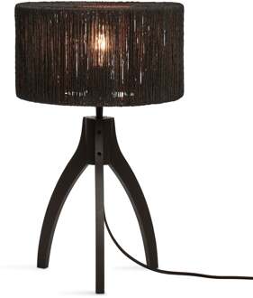 Tafellamp Iguazu - Jute|Bamboe Zwart - Ø30x41cm