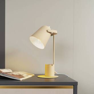 tafellamp Ilmar, beige/wit, metaal, Ø 12 cm beige, wit