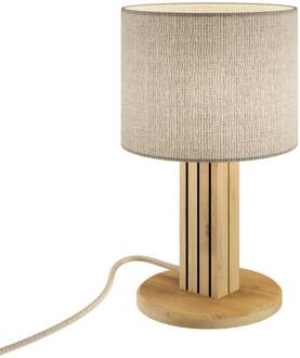 Tafellamp Inka S, eiken/zwart, hout/stof, hoogte 30 cm licht eiken, zwart