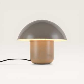 Tafellamp Javera beige - Beige paddenstoel lamp van metaal voor binnen - Zonder lichtbron