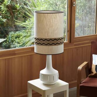 tafellamp Jimmy, wit/beige, 83 cm, rand