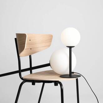 Tafellamp Joel, hoogte 35 cm, zwart/wit zwart, wit mat