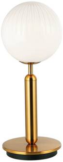 Tafellamp Jolin met bolglas goud, opaal