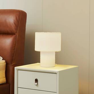 tafellamp Jone, wit, textiel, 30 cm