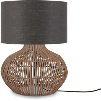 Tafellamp Kalahari - Donkergrijs|Rotan - Ø32cm