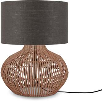 Tafellamp Kalahari - Donkergrijs|Rotan - Ø32cm