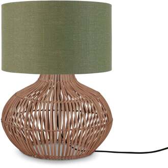 Tafellamp Kalahari - Groen|Rotan - Ø32cm