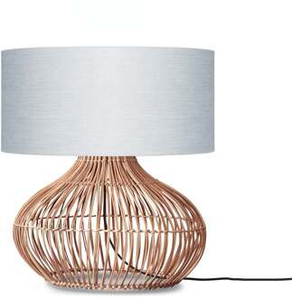 Tafellamp Kalahari - Lichtgrijs|Rotan - Ø47cm