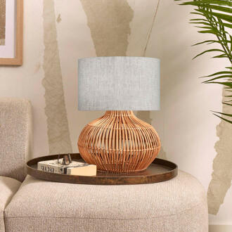 Tafellamp Kalahari - Naturel|Rotan - Ø32cm Grijs