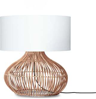 Tafellamp Kalahari - Wit|Rotan - Ø47cm