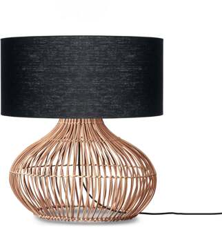 Tafellamp Kalahari - Zwart|Rotan - Ø47cm