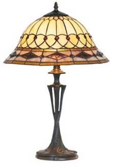 Tafellamp Kassandra in Tiffany-stijl, hoogte 59 cm bruin, meerkleurig