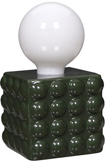 Tafellamp keramisch - groen - batterijen - LED lamp - 10 x 10 x 17 cm - modern