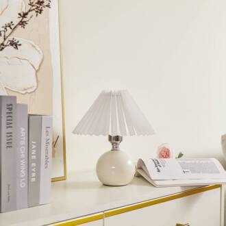 tafellamp Kerimi, keramiek, crème