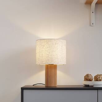 tafellamp Kimiko, hoogte 38 cm, hout, textiel Hout licht, beige