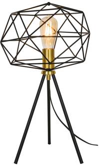 Tafellamp Komodo van staal zwart, goud