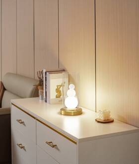 tafellamp Kupla, opaal/helder, glas, Ø 20 cm, G9 transparant, wit