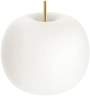 tafellamp Kushi, messing/wit, Ø 33 cm, glas opaal, messing