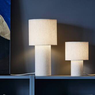 tafellamp Leah, beige, hoogte 28 cm, textiel