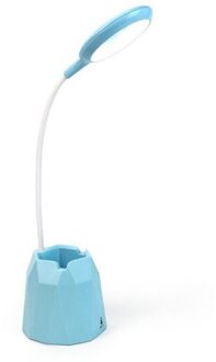 Tafellamp Leds Usb Touch Night Light Traploos Dimmen Bureaulamp Oogbescherming Leren Multifunctionele Beugel Pen Houder blauw