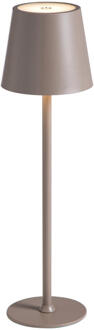 Tafellamp Lev USB LED - Metaal - Taupe - 11x11x40.5 Cm