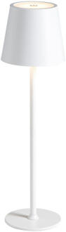 Tafellamp Lev USB LED - Metaal - Wit - 11x11x40.5 Cm