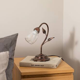 Tafellamp Liliana, 1-lamp, zwart, roségoud, metaal zwart-roodgoud geveegd, helder