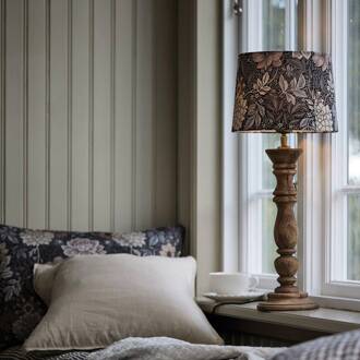 tafellamp Lodge Sofia Dahlia bruin Ø 25cm hoogte 59cm donker hout, bruin