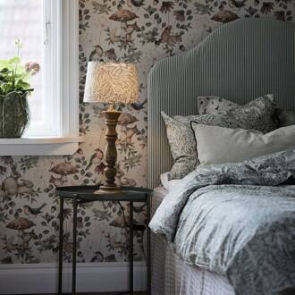 tafellamp Lodge Sofia Elder grijs Ø25cm hoogte 59cm donker hout, grijs