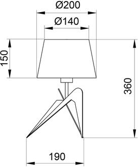 Tafellamp Lola met kap van stof, zwart en wit zwart, wit