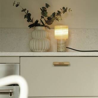 tafellamp Lucie, crème, marmer, 16 cm hoog, G9