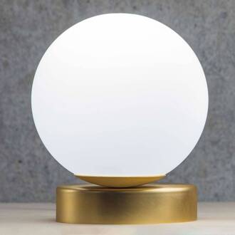 Tafellamp Lumi rond goud gesatineerd goud gesatineerd, wit