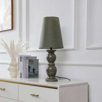 tafellamp Lyndorin, groen, keramiek