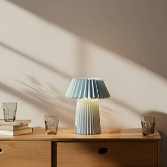 tafellamp Magali, lichtblauw, papier, Ø 34 cm, E14