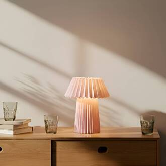 tafellamp Magali, roze, papier, Ø 34 cm, E14