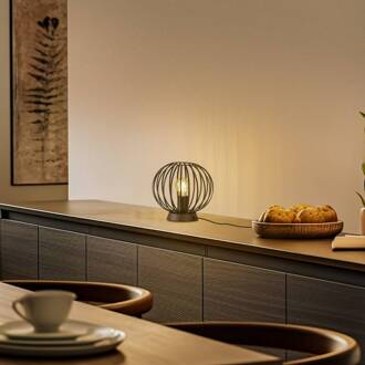 tafellamp Maivi, zwart, 25 cm, ijzer, kooi