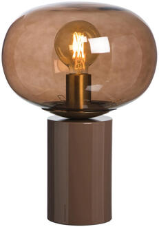 Tafellamp Marlon E27 36,5x25x25 Cm - Metaal/Glas - Bruin - 36.5x25x25 Cm