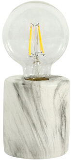 Tafellamp - marmerlook - wit - cement - E27 - 18 cm